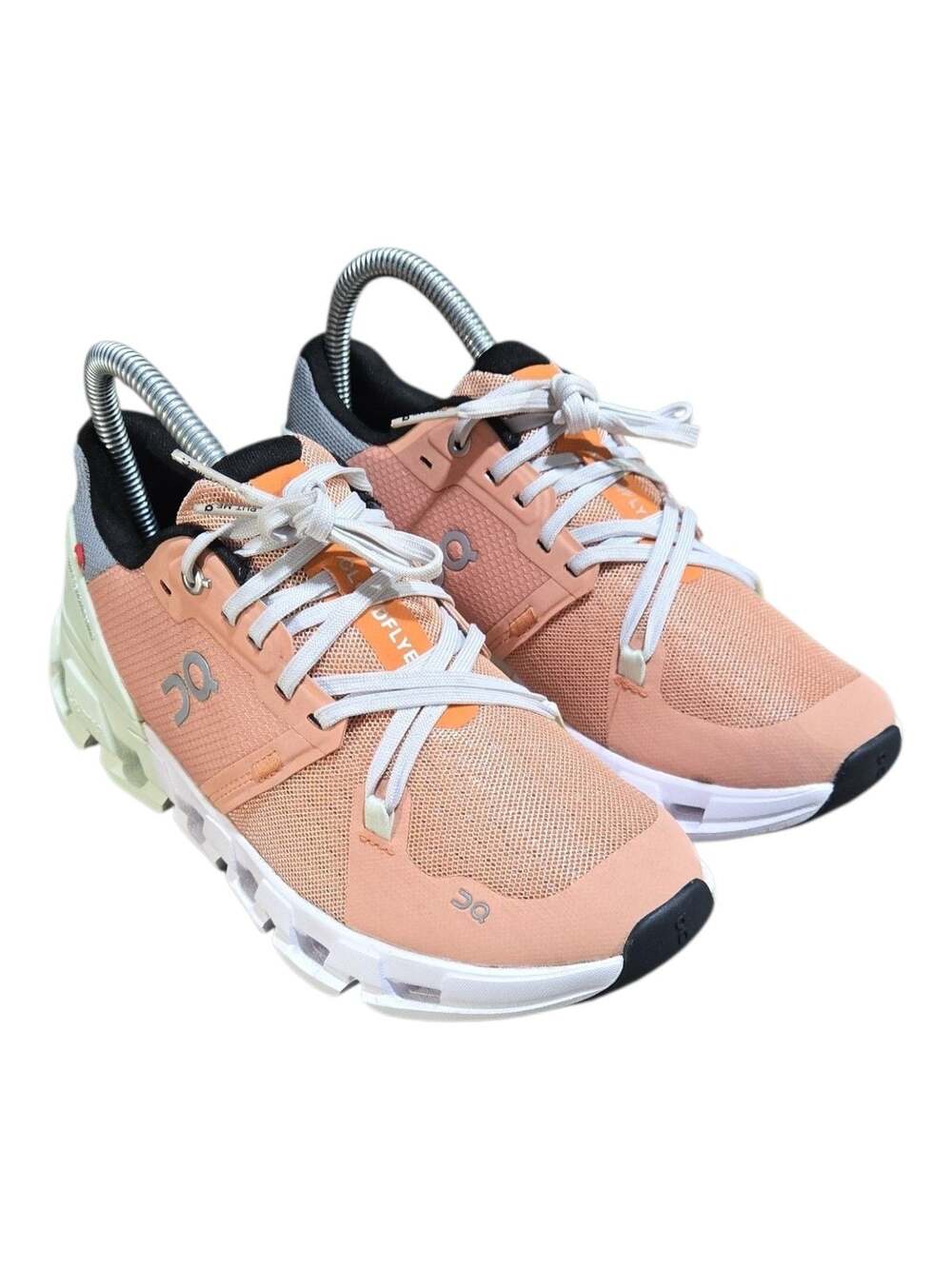 On Running Cloudflyer 4 Road-Running Shoes Peach/Aloe Size 6
